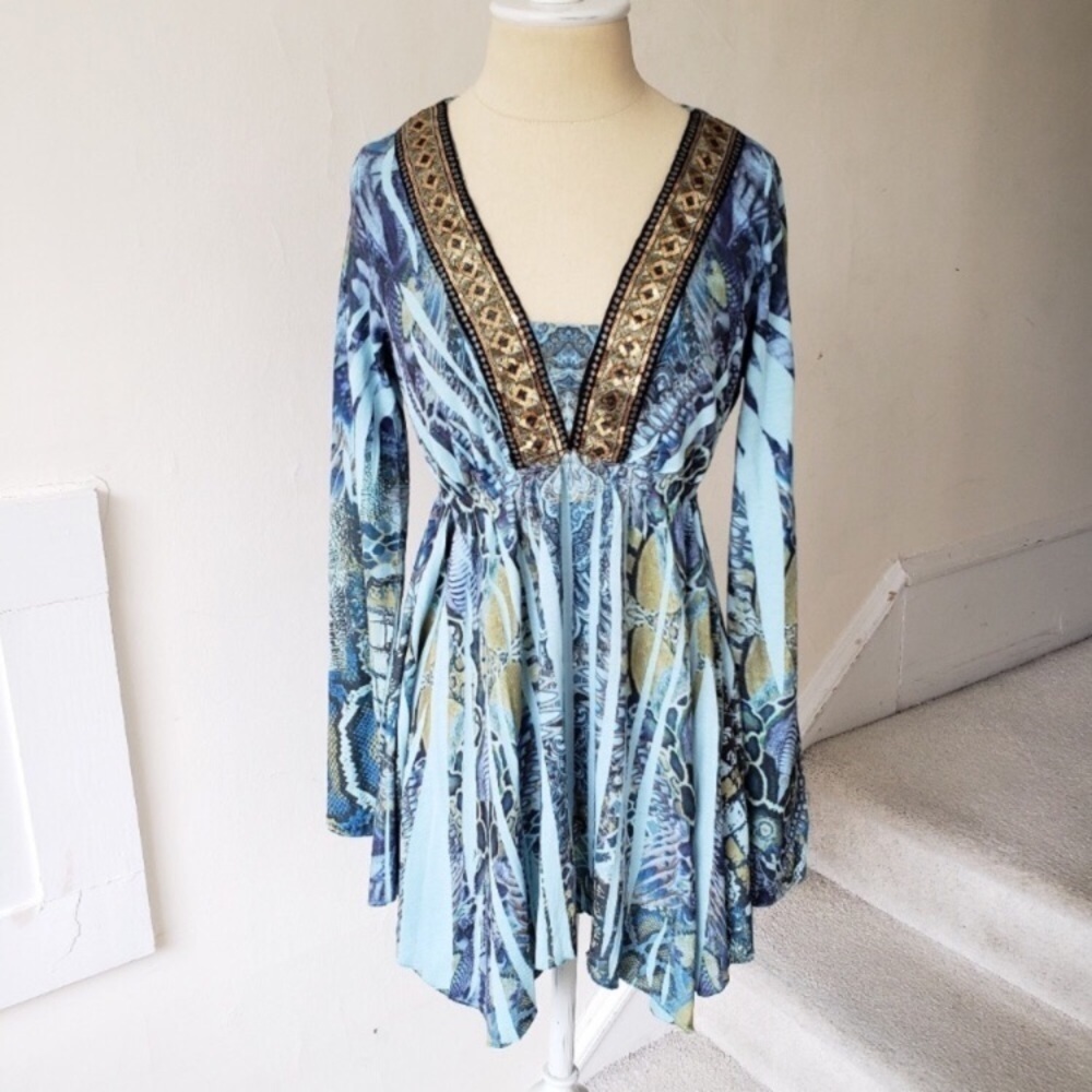 🌵 One World Pattern and Sequin Dress EUC